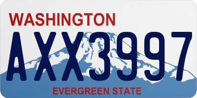 WA license plate AXX3997