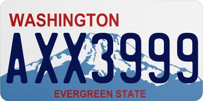 WA license plate AXX3999