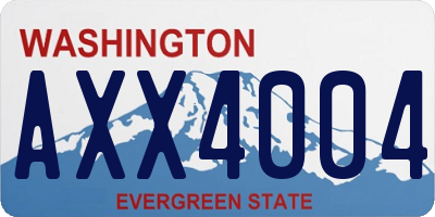 WA license plate AXX4004