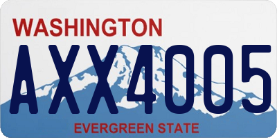 WA license plate AXX4005