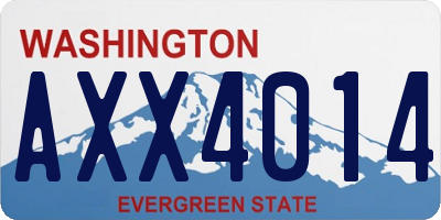 WA license plate AXX4014