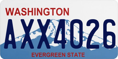 WA license plate AXX4026