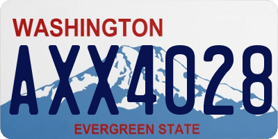 WA license plate AXX4028