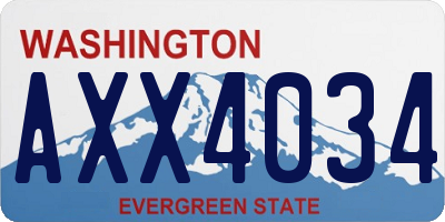 WA license plate AXX4034