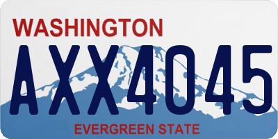 WA license plate AXX4045