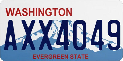 WA license plate AXX4049