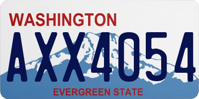 WA license plate AXX4054