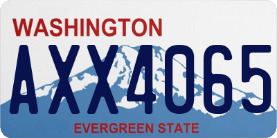 WA license plate AXX4065
