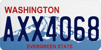 WA license plate AXX4068