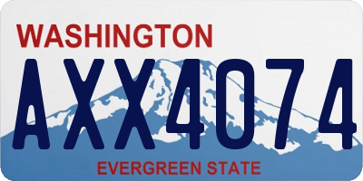 WA license plate AXX4074