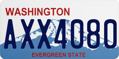 WA license plate AXX4080