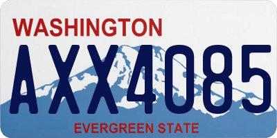 WA license plate AXX4085