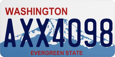 WA license plate AXX4098