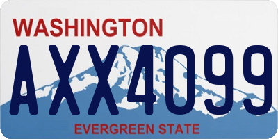 WA license plate AXX4099