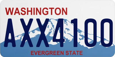 WA license plate AXX4100