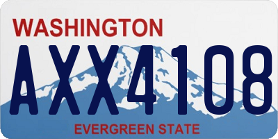 WA license plate AXX4108