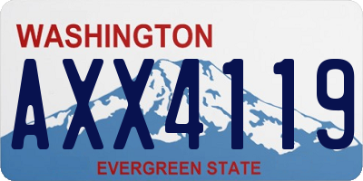 WA license plate AXX4119