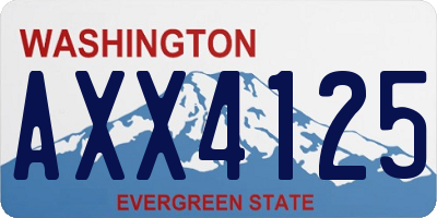 WA license plate AXX4125