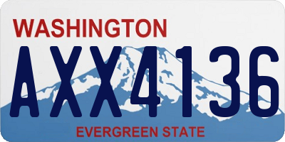 WA license plate AXX4136