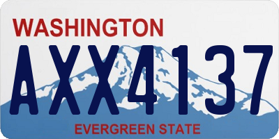 WA license plate AXX4137