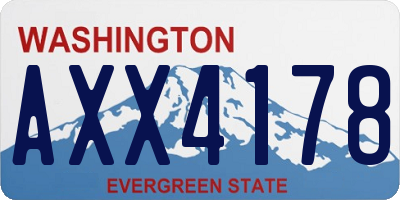 WA license plate AXX4178