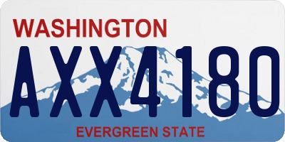 WA license plate AXX4180