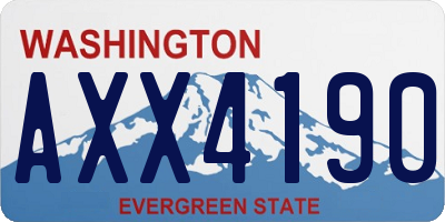 WA license plate AXX4190