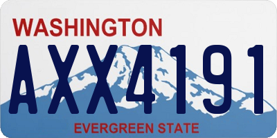 WA license plate AXX4191