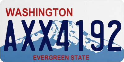 WA license plate AXX4192