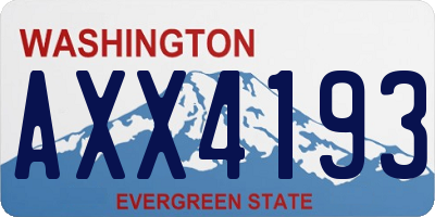 WA license plate AXX4193