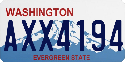 WA license plate AXX4194