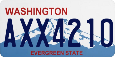 WA license plate AXX4210