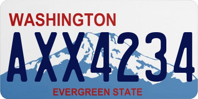 WA license plate AXX4234