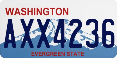 WA license plate AXX4236