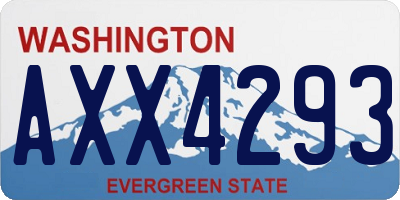 WA license plate AXX4293
