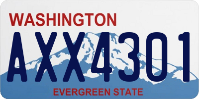 WA license plate AXX4301
