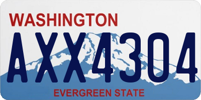 WA license plate AXX4304