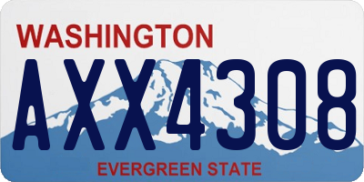 WA license plate AXX4308