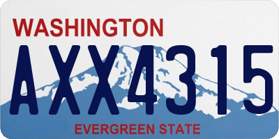 WA license plate AXX4315