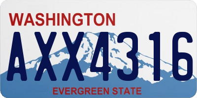 WA license plate AXX4316