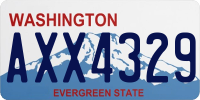 WA license plate AXX4329