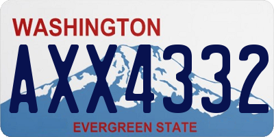 WA license plate AXX4332