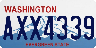 WA license plate AXX4339