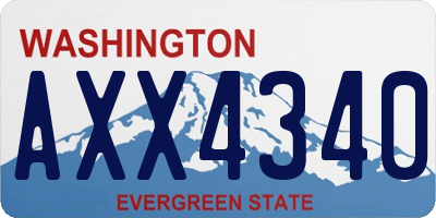 WA license plate AXX4340