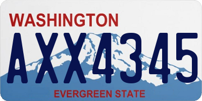 WA license plate AXX4345