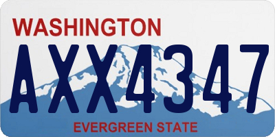 WA license plate AXX4347