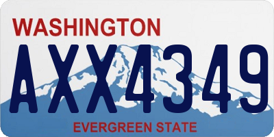 WA license plate AXX4349