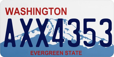 WA license plate AXX4353