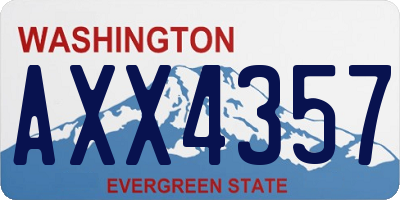 WA license plate AXX4357