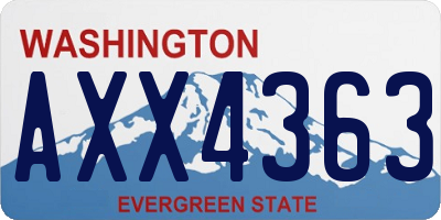 WA license plate AXX4363